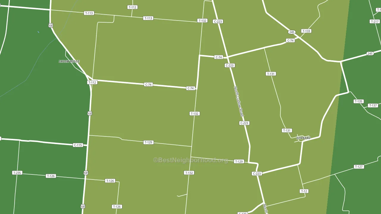Kennard, OH block-group voter-turnout map