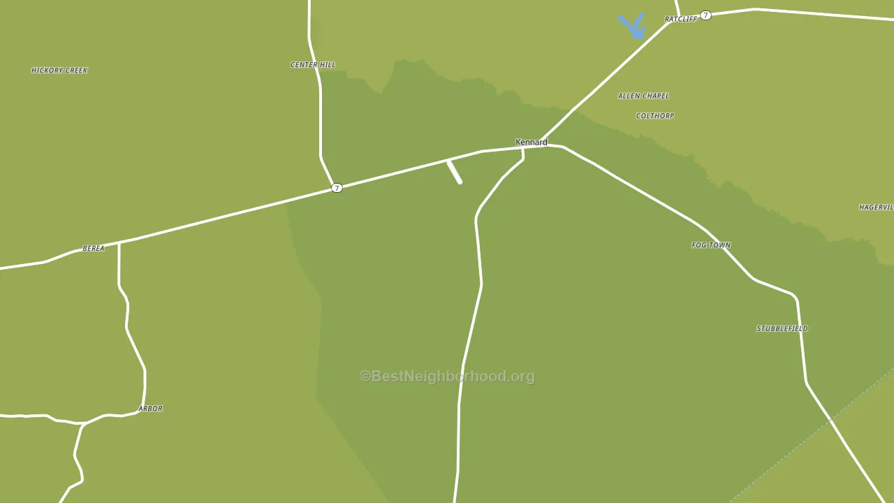Kennard, TX block-group voter-turnout map
