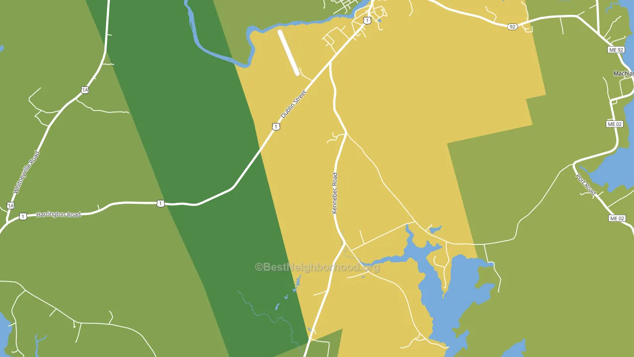 Kennebec, ME block-group voter-turnout map