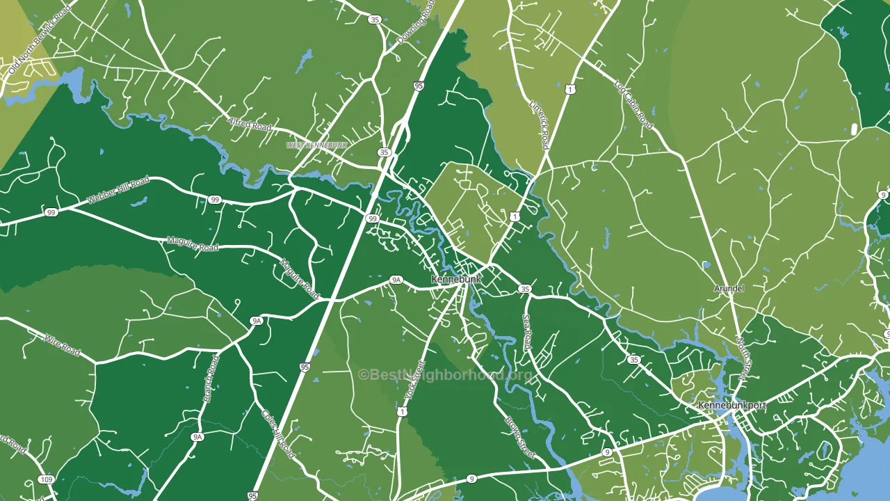 Kennebunk, ME block-group voter-turnout map