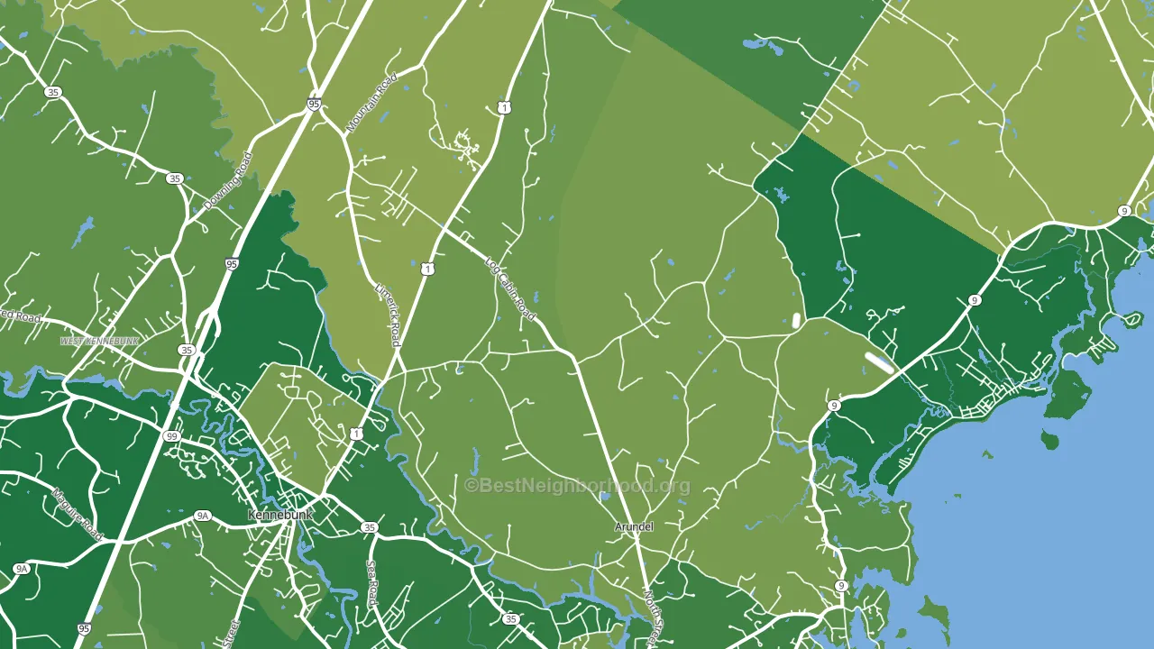 Kennebunkport, ME block-group voter-turnout map