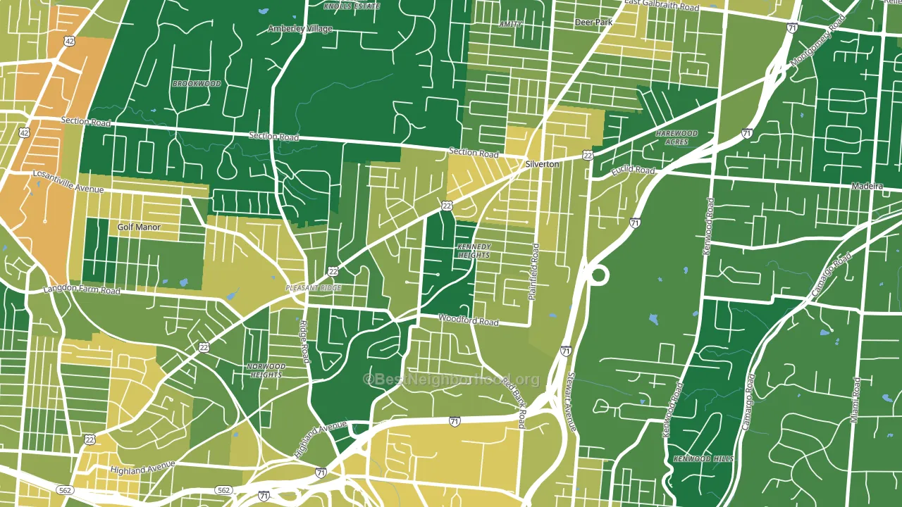 Kennedy Heights, Cincinnati, OH block-group voter-turnout map