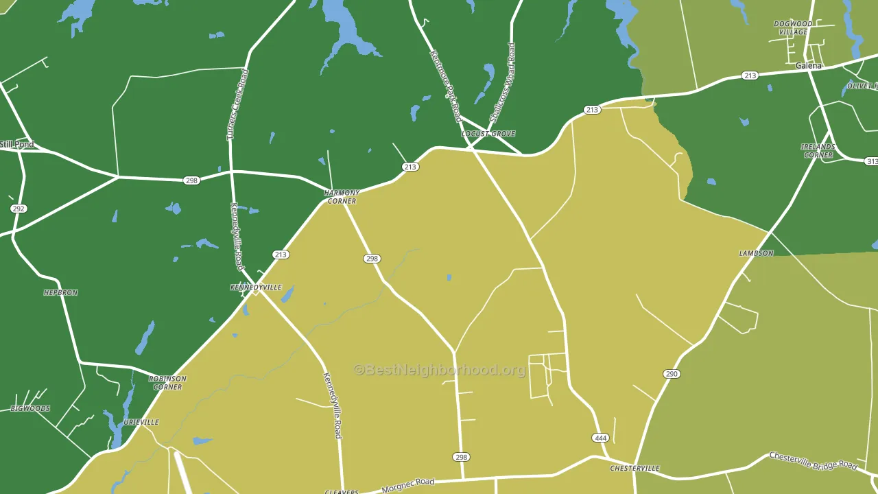Kennedyville, MD block-group voter-turnout map