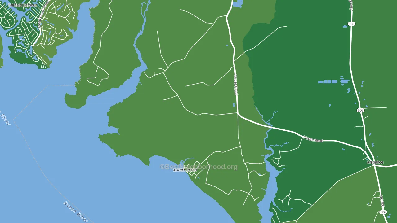 Kennel Beach, NC block-group voter-turnout map