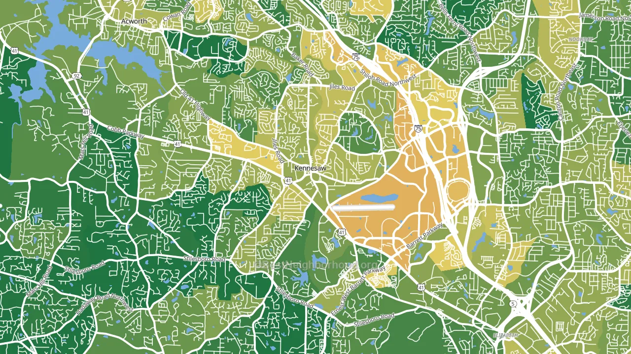 Kennesaw, GA block-group voter-turnout map