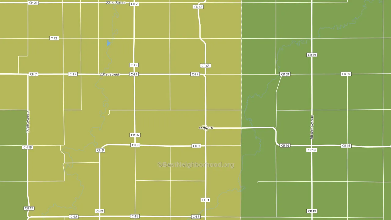 Kenneth, MN block-group voter-turnout map