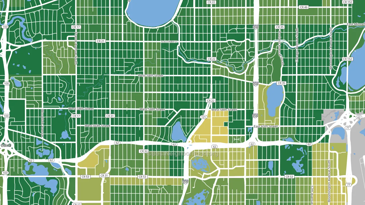 Kenny, Minneapolis, MN block-group voter-turnout map