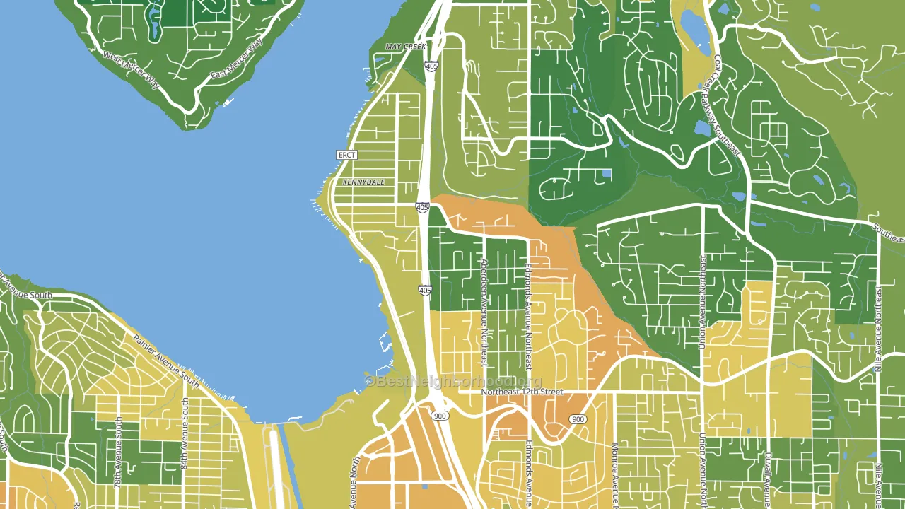 Kennydale, Renton, WA block-group voter-turnout map