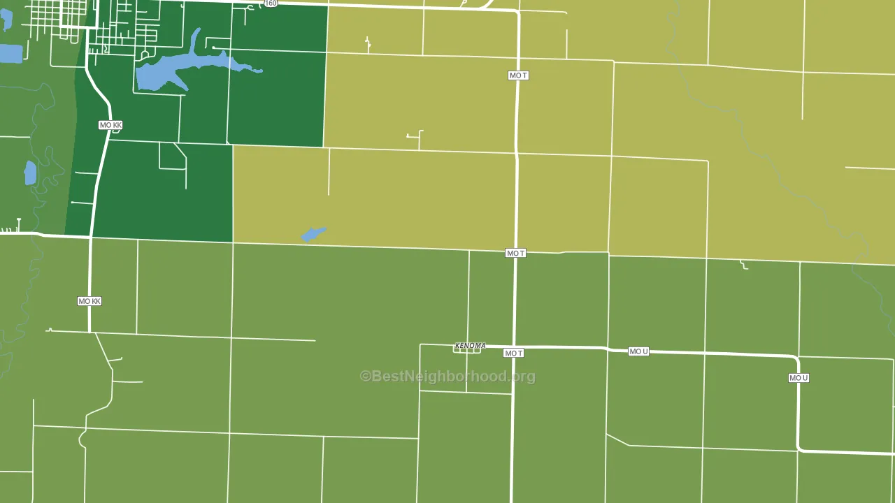 Kenoma, MO block-group voter-turnout map