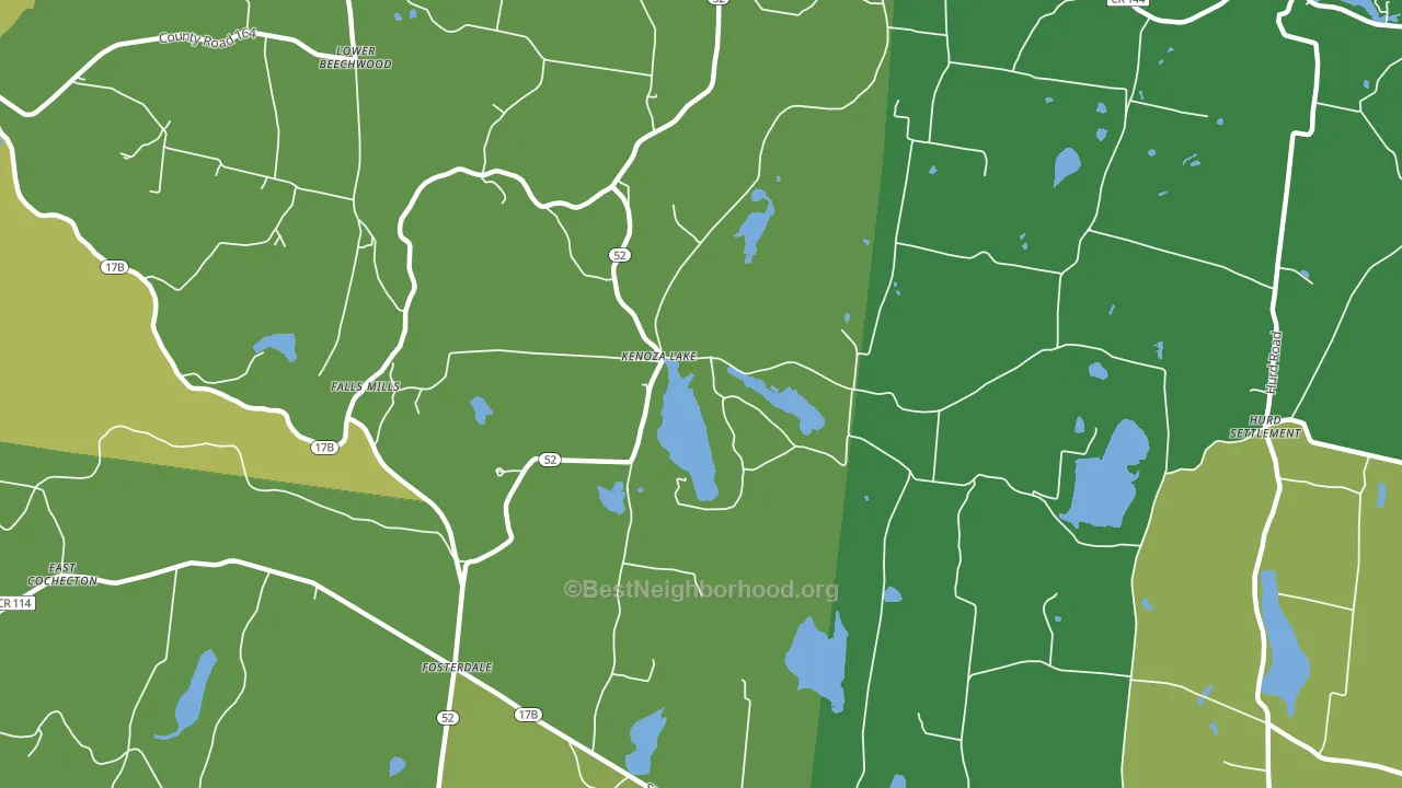 Kenoza Lake, NY block-group voter-turnout map