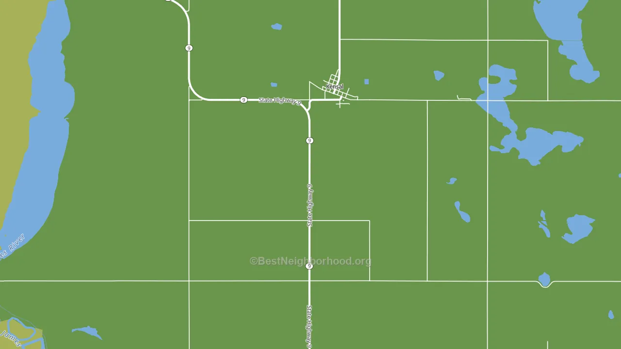 Kensal, ND block-group voter-turnout map