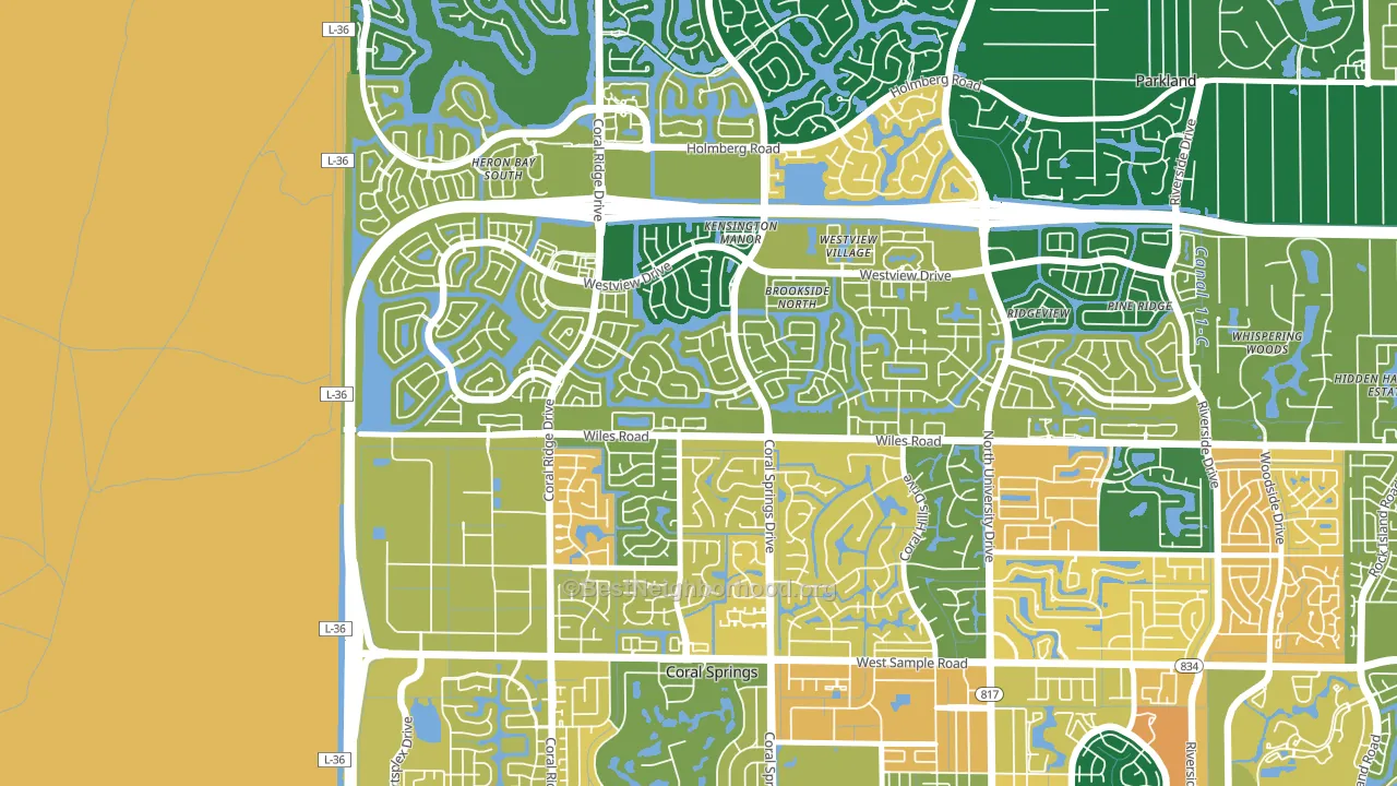 Kensington, Coral Springs, FL block-group voter-turnout map