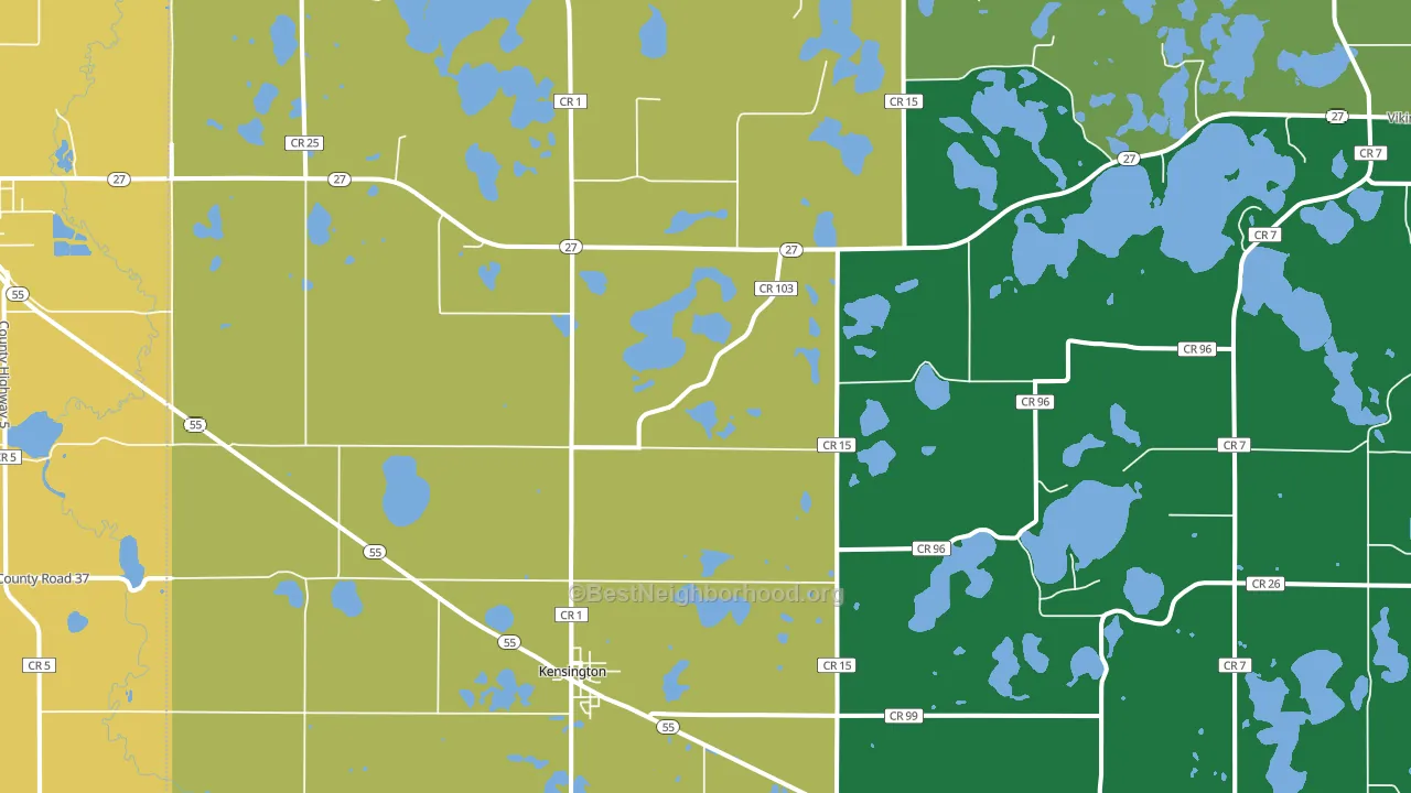Kensington, MN block-group voter-turnout map