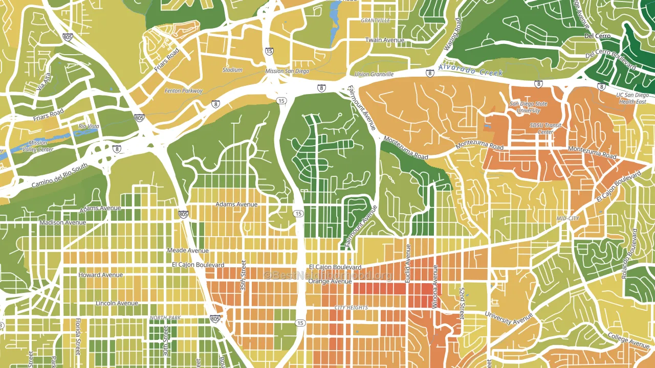 Kensington, San Diego, CA block-group voter-turnout map