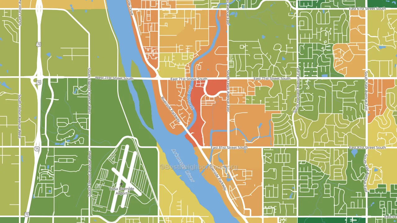 Kensington, Tulsa, OK block-group voter-turnout map