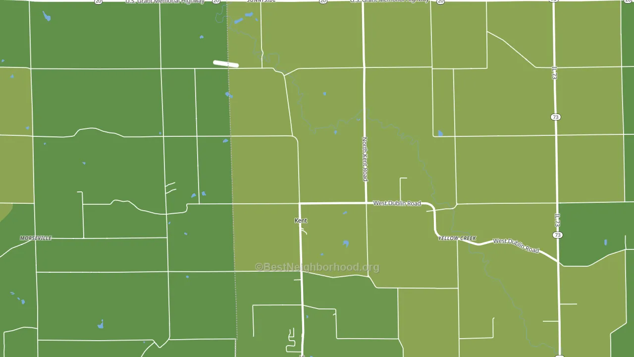 Kent, IL block-group voter-turnout map