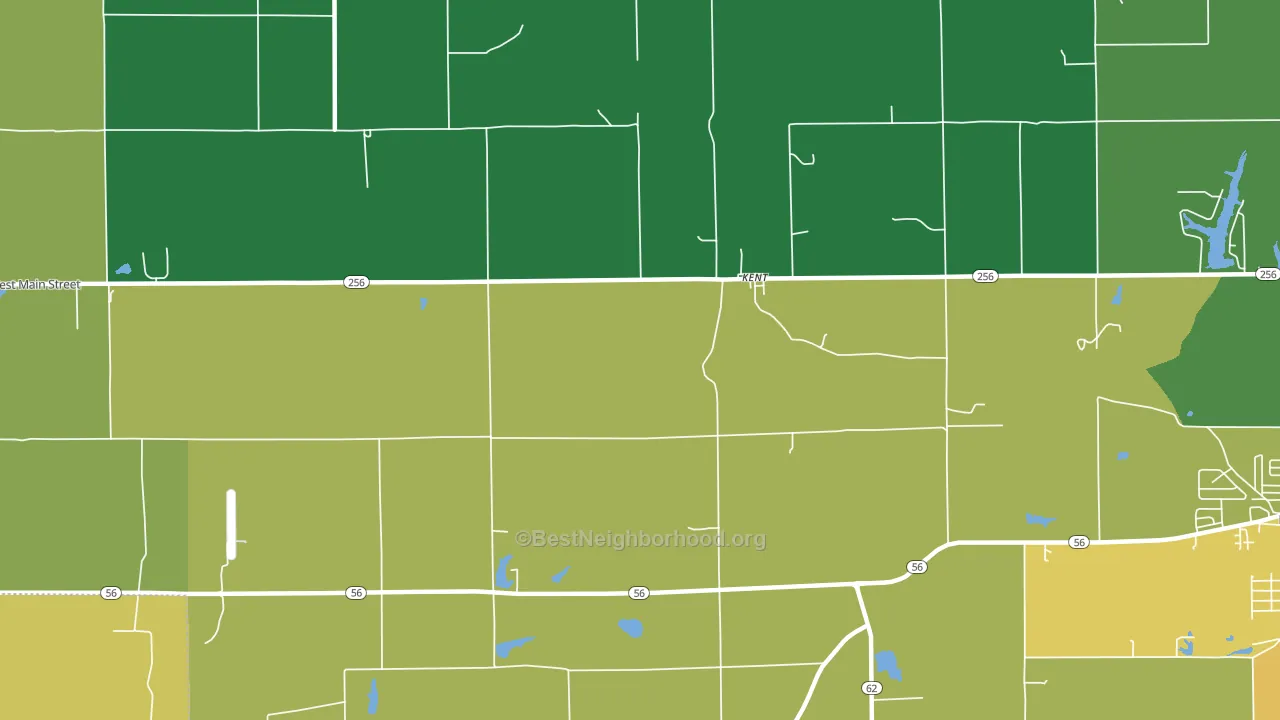 Kent, IN block-group voter-turnout map