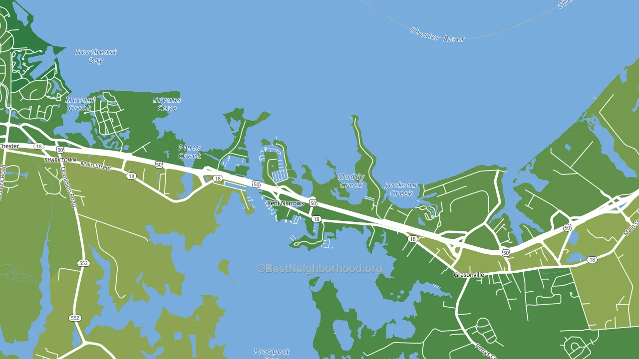 Kent Narrows, MD block-group voter-turnout map