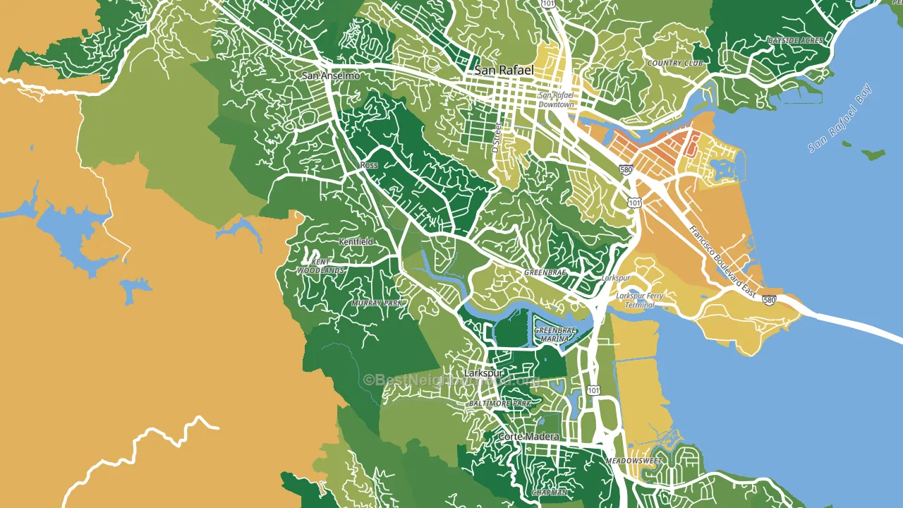 Kentfield, CA block-group voter-turnout map