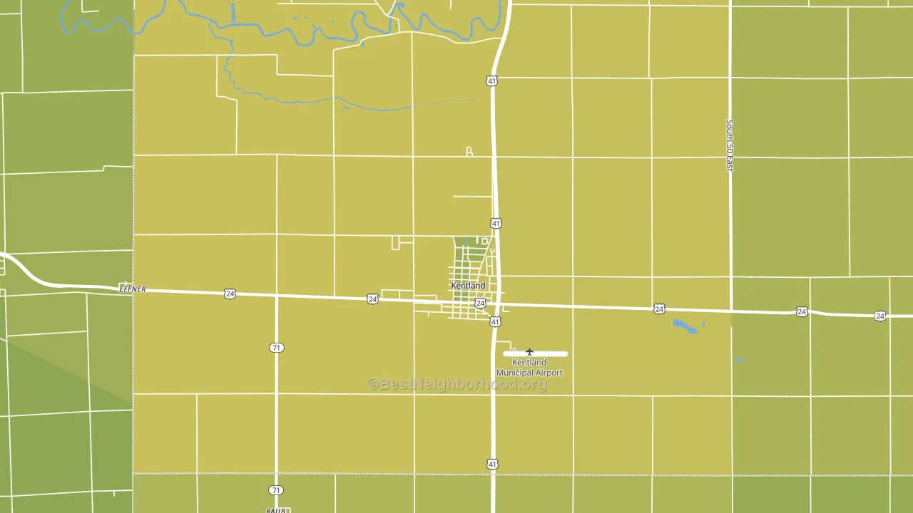 Kentland, IN block-group voter-turnout map