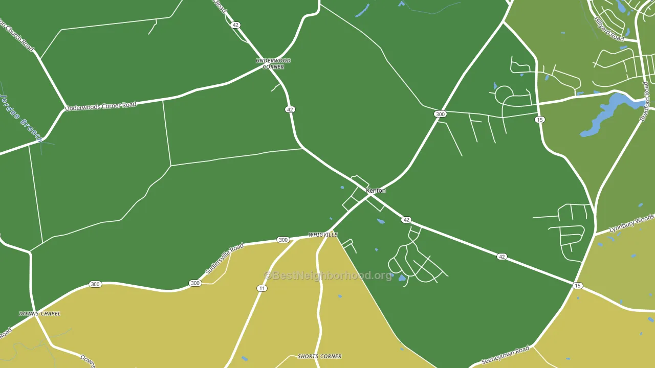 Kenton, DE block-group voter-turnout map