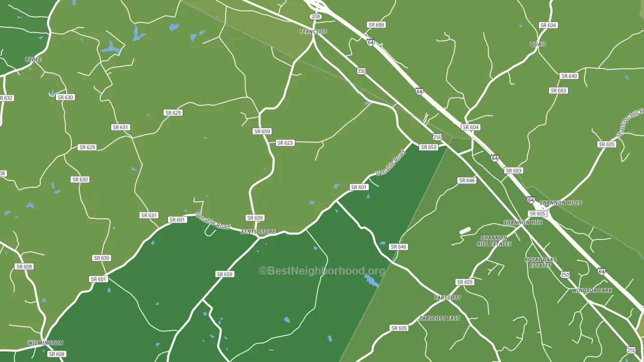 Kents Store, VA block-group voter-turnout map