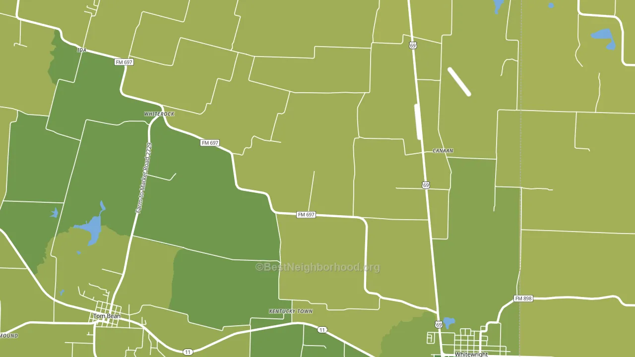 Kentuckytown, TX block-group voter-turnout map