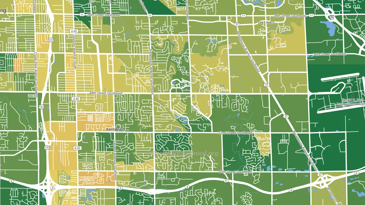 Kentwood, MI block-group voter-turnout map