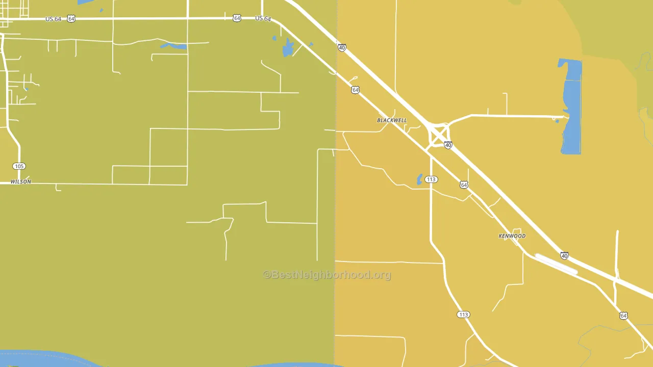 Kenwood, AR block-group voter-turnout map