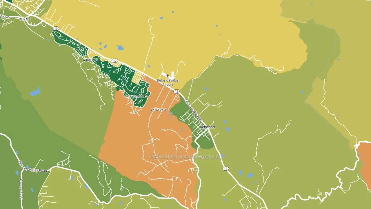 Kenwood, CA block-group voter-turnout map