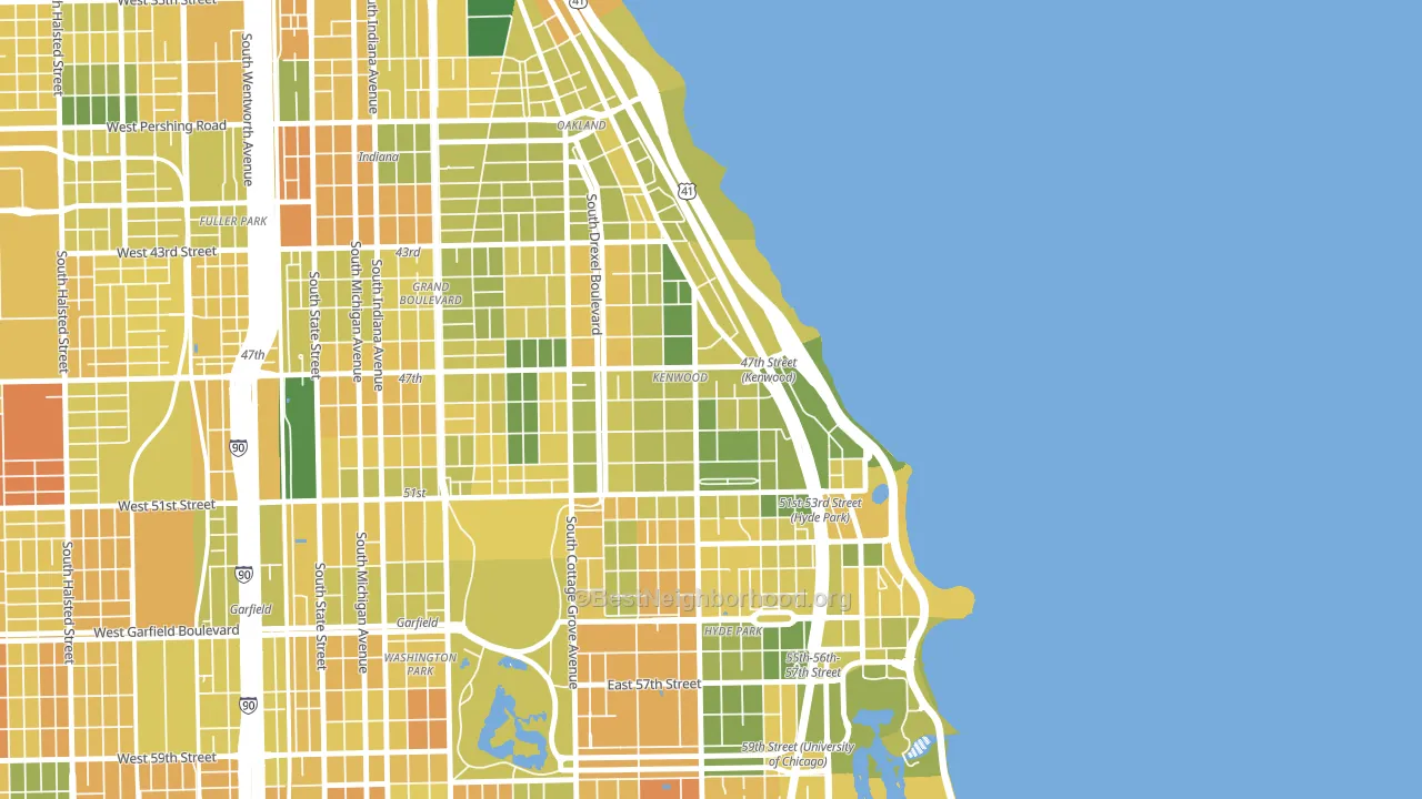 Kenwood, Chicago, IL block-group voter-turnout map