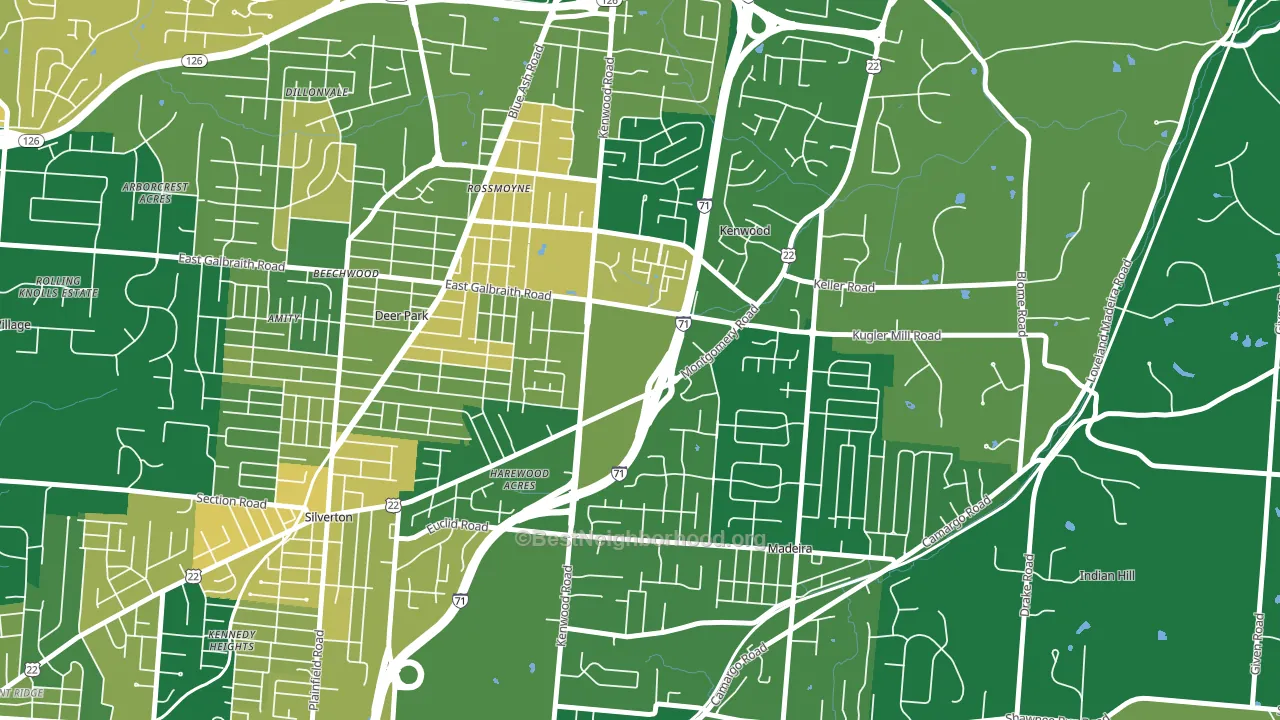 Kenwood, Cincinnati, OH block-group voter-turnout map