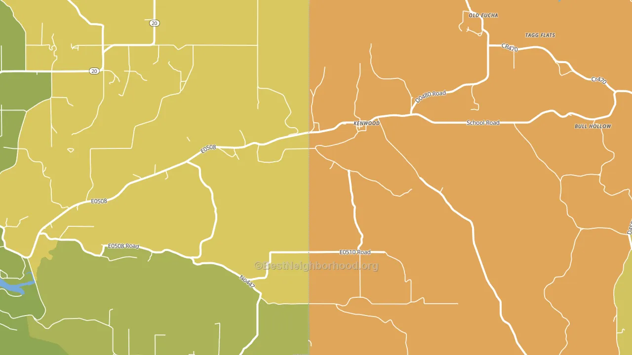 Kenwood, OK block-group voter-turnout map