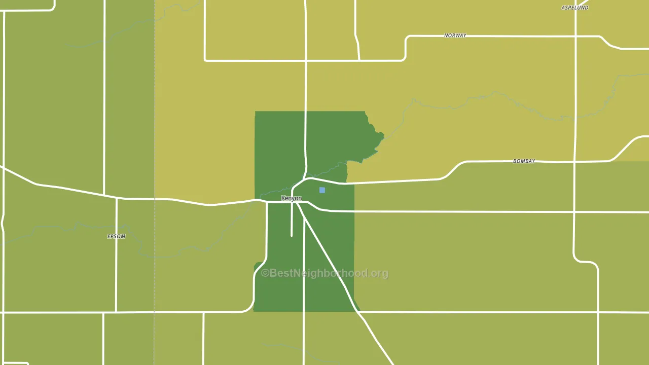 Kenyon, MN block-group voter-turnout map