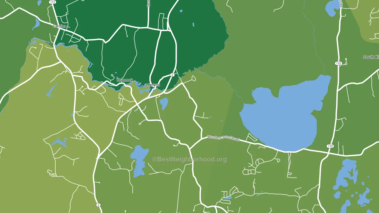 Kenyon, RI block-group voter-turnout map