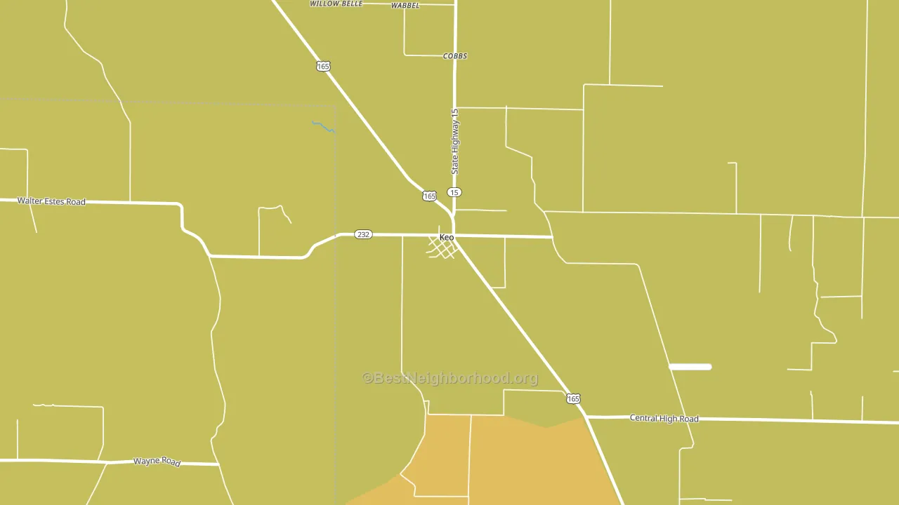 Keo, AR block-group voter-turnout map