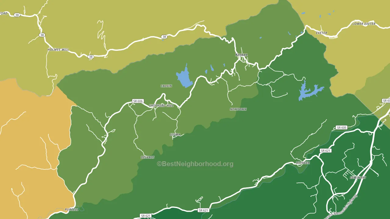 Keokee, VA block-group voter-turnout map