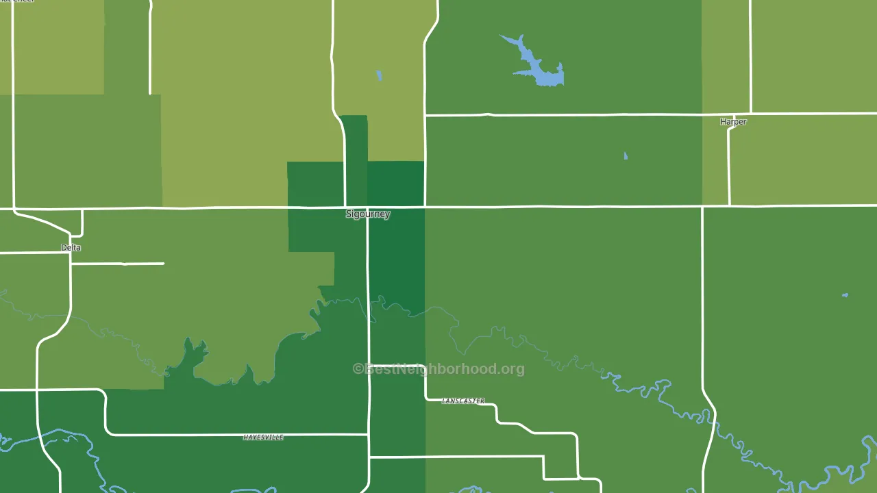 Keokuk County, IA block-group voter-turnout map