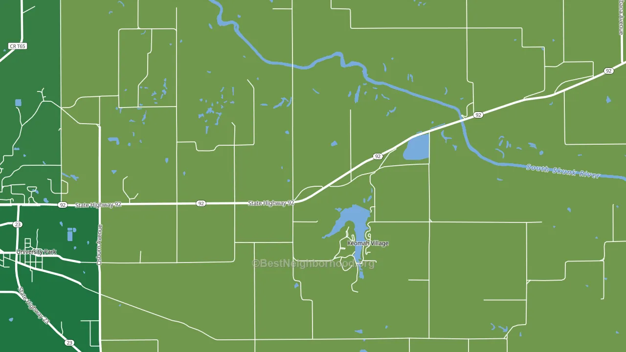 Keomah Village, IA block-group voter-turnout map