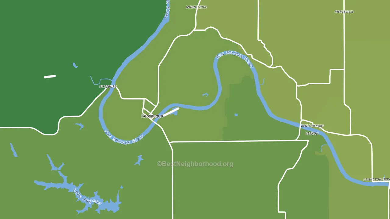 Keosauqua, IA block-group voter-turnout map