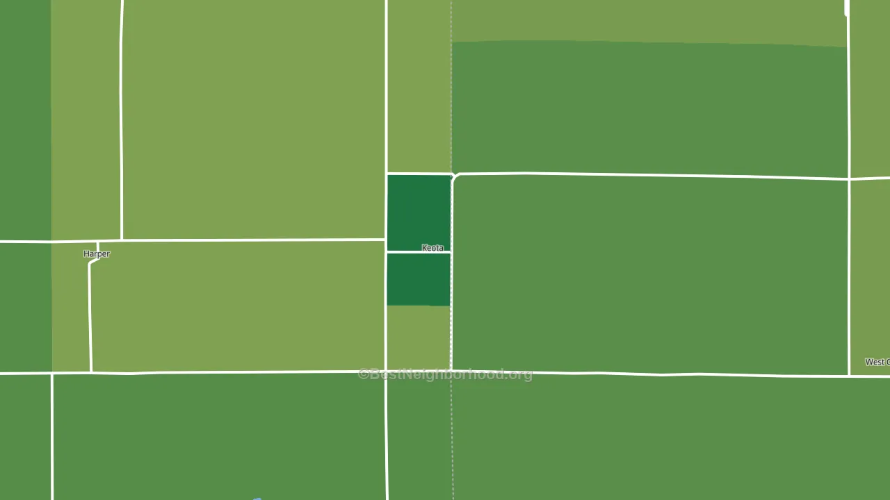 Keota, IA block-group voter-turnout map