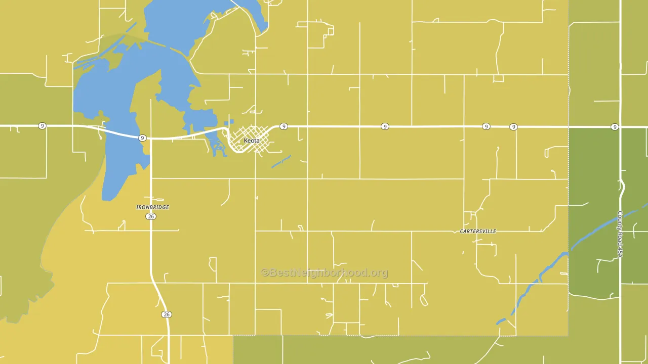 Keota, OK block-group voter-turnout map