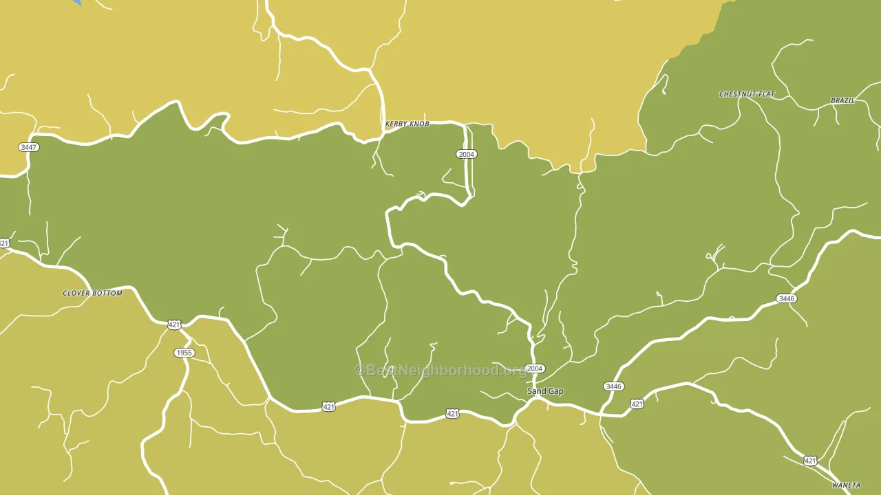 Kerby Knob, KY block-group voter-turnout map