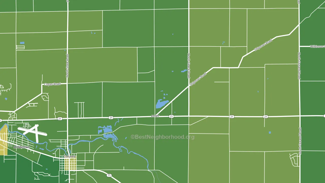 Kerby, MI block-group voter-turnout map