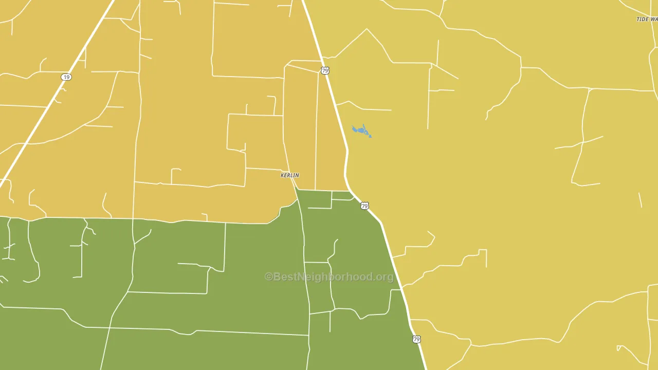 Kerlin, AR block-group voter-turnout map