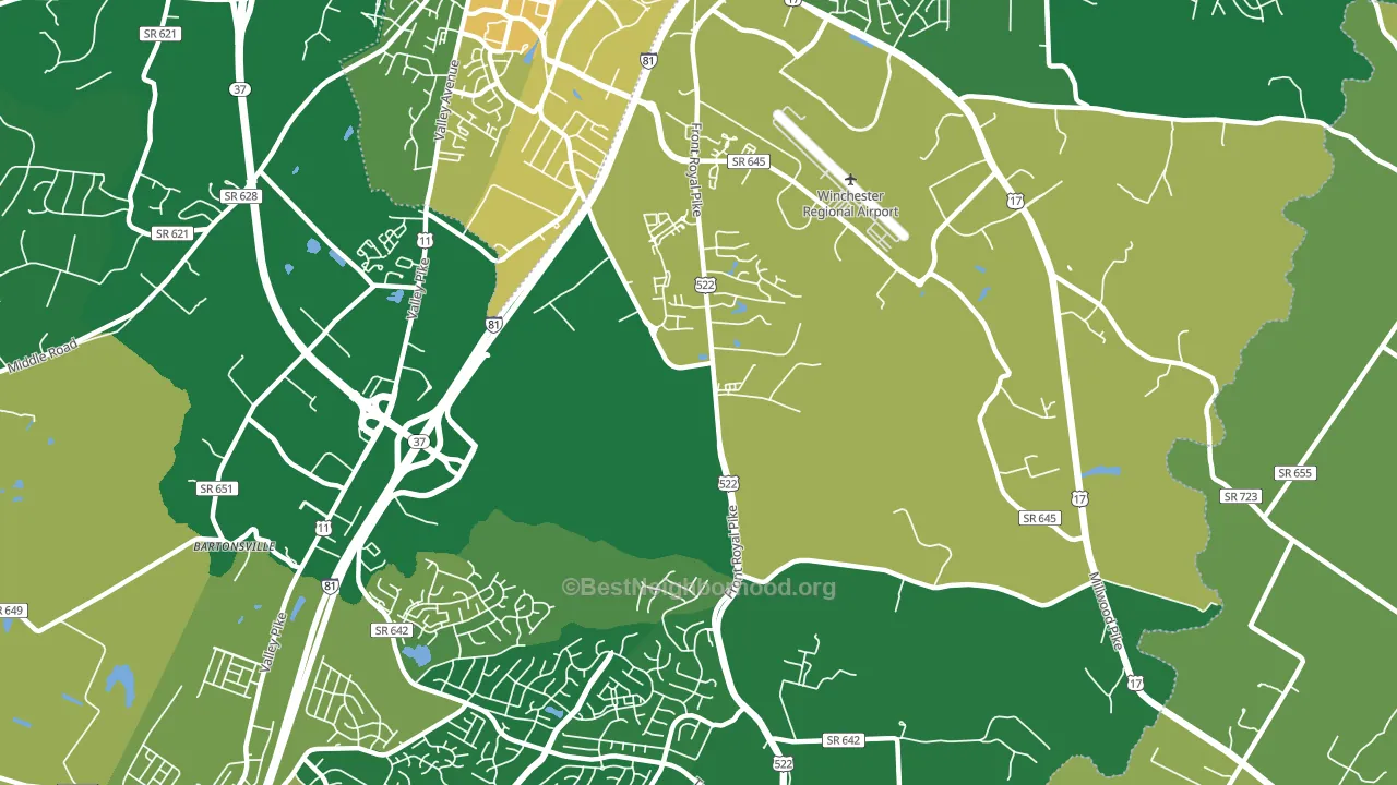 Kernstown, VA block-group voter-turnout map