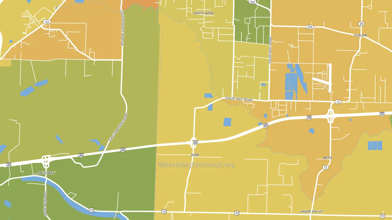 Kerr, AR block-group voter-turnout map