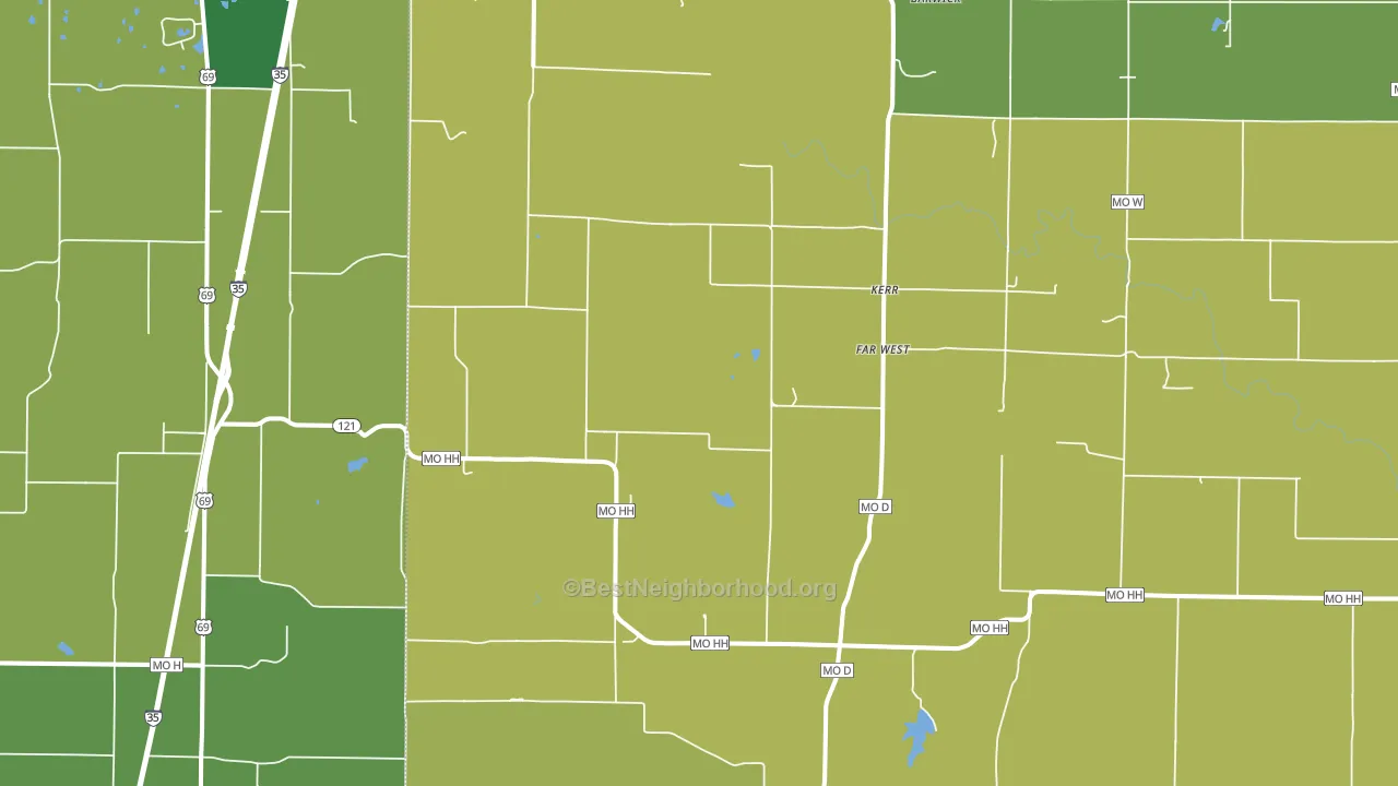 Kerr, MO block-group voter-turnout map