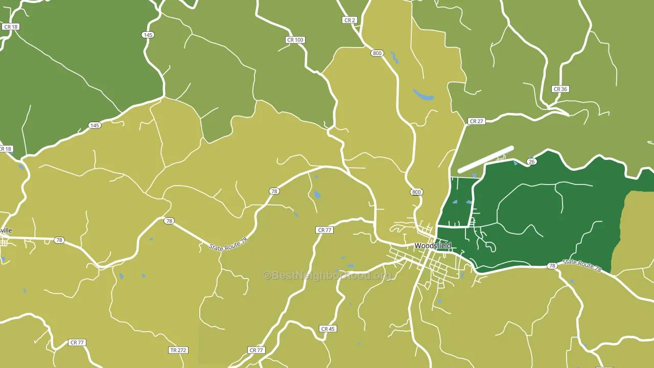 Kerr, OH block-group voter-turnout map