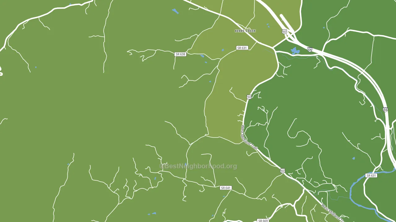 Kerrs Creek, VA block-group voter-turnout map